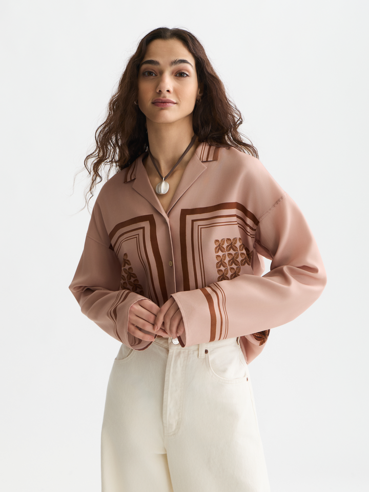 Placed print oversized-fit shirt