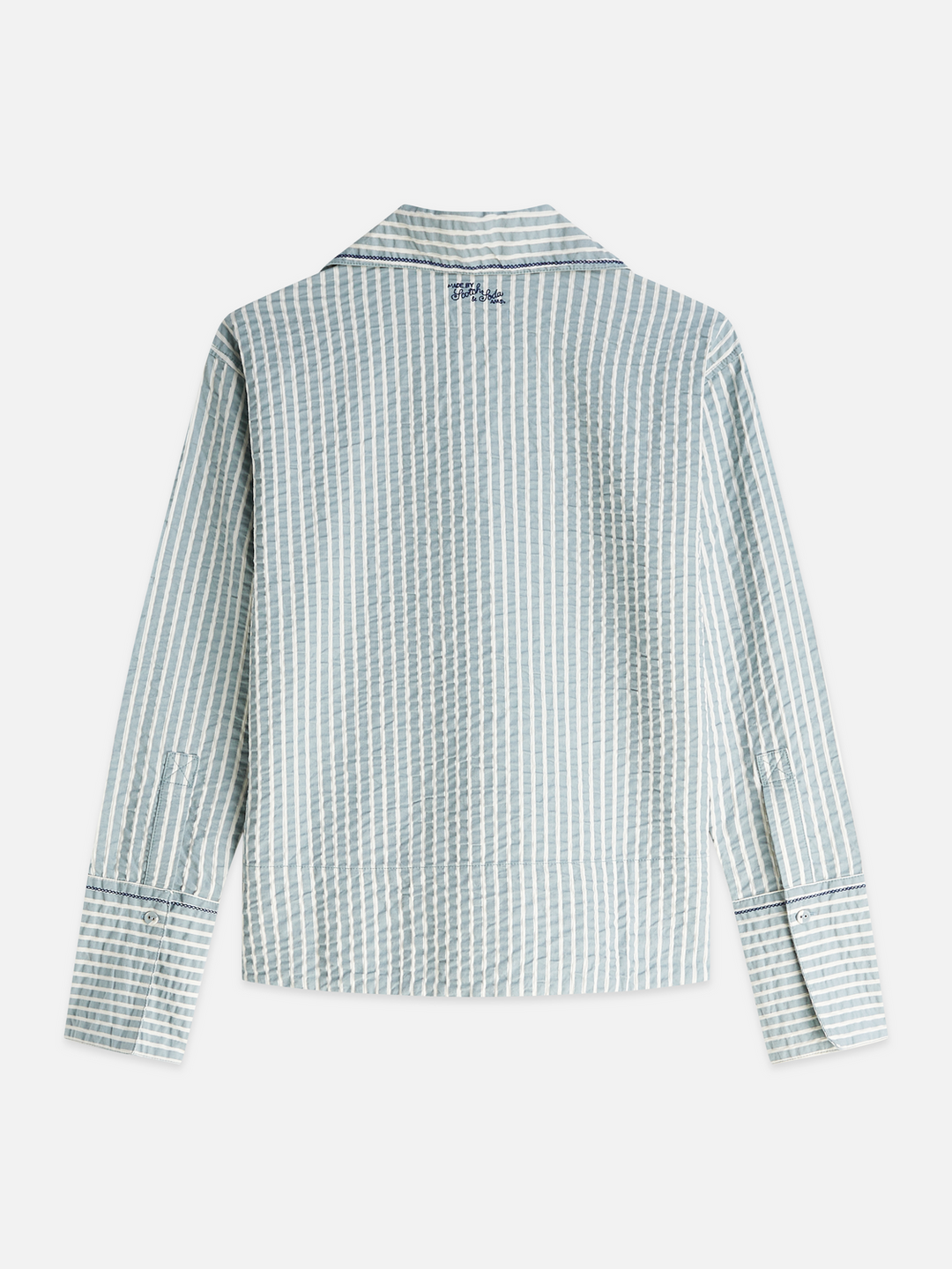Embroidered structured long-sleeved tunic