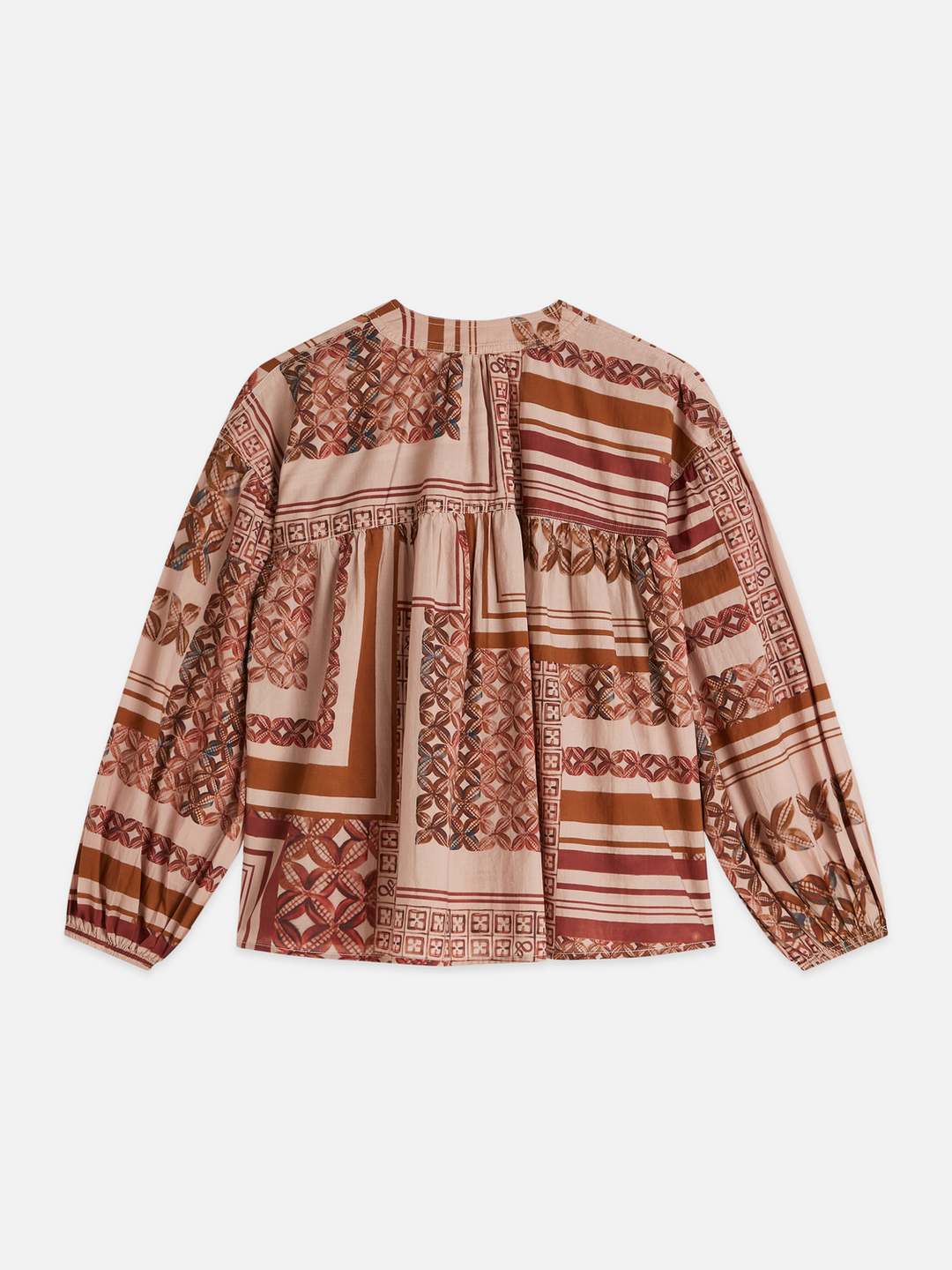 Foulard printed long-sleeved blouse