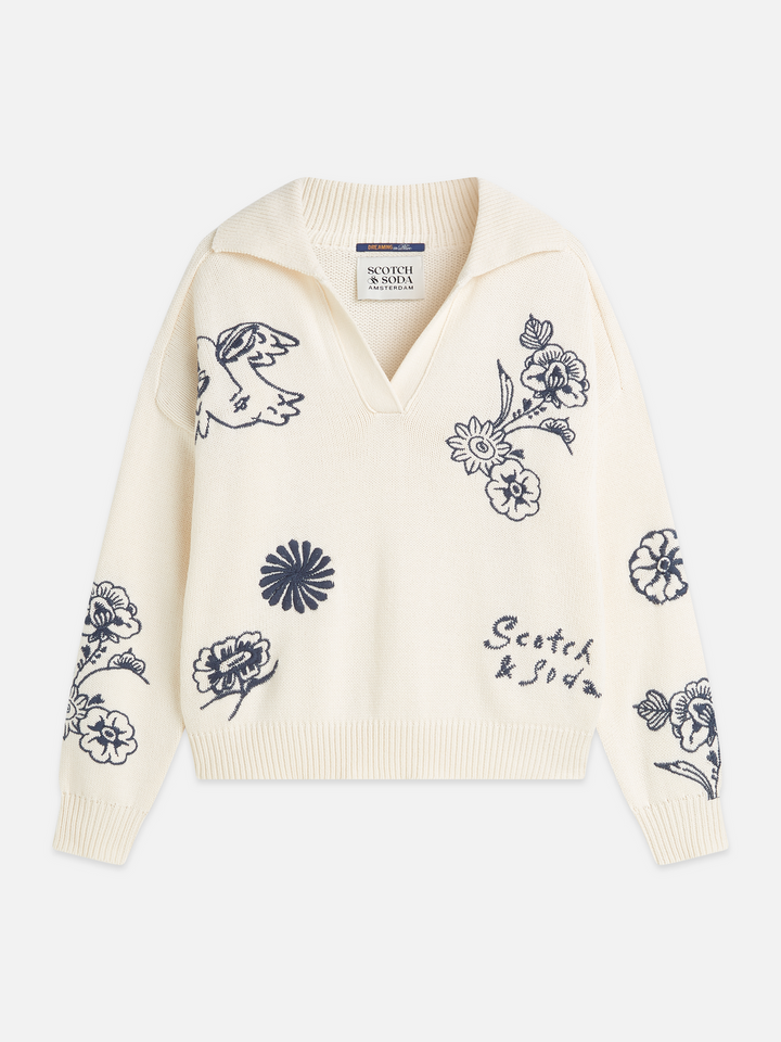 Embroidered oversized-fit pullover