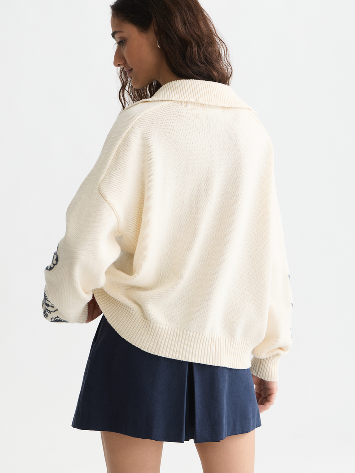Embroidered oversized-fit pullover