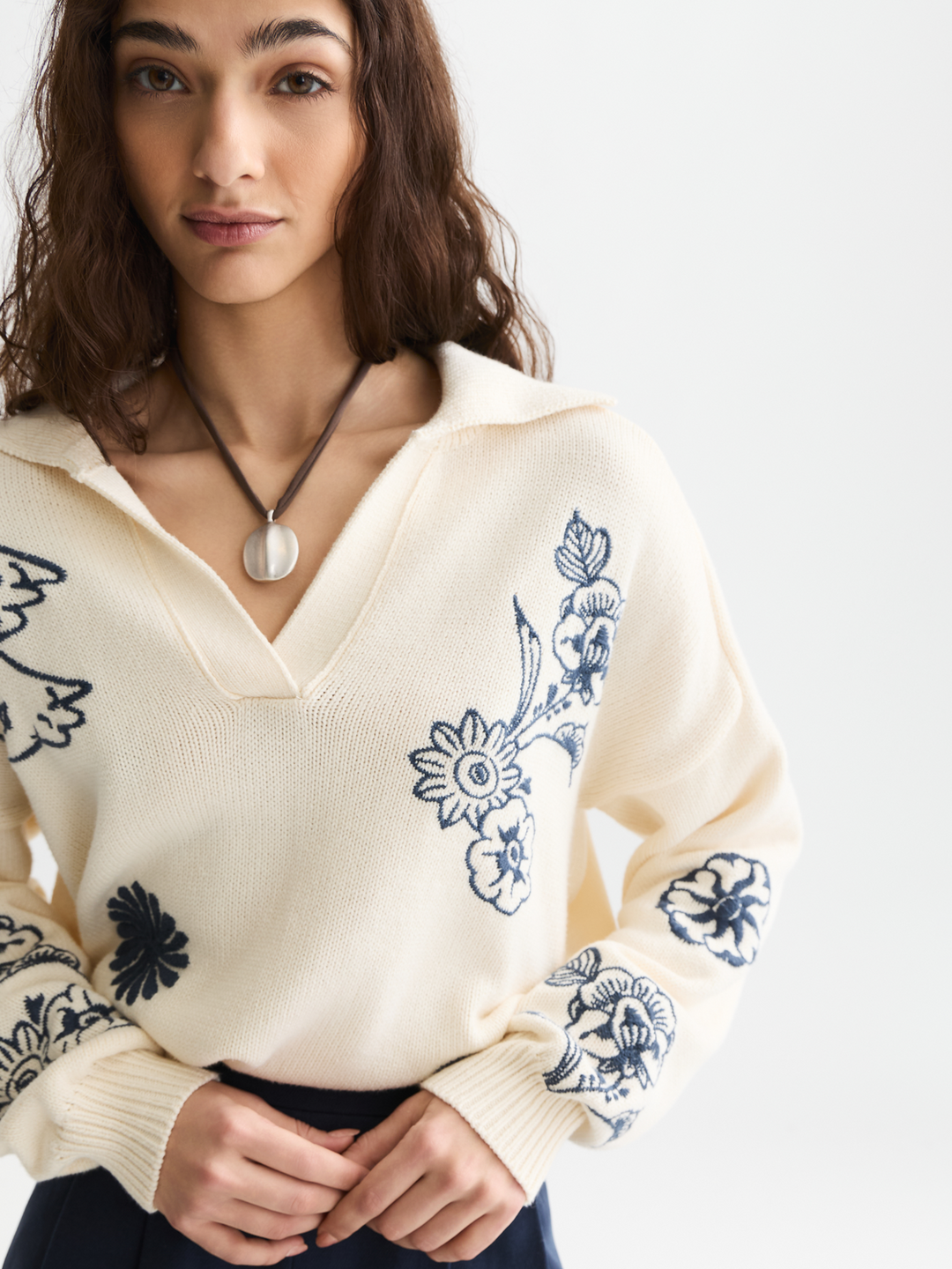 Embroidered oversized-fit pullover