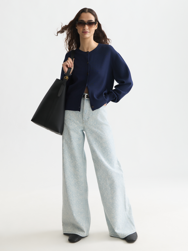 Compact relaxed-fit cardigan