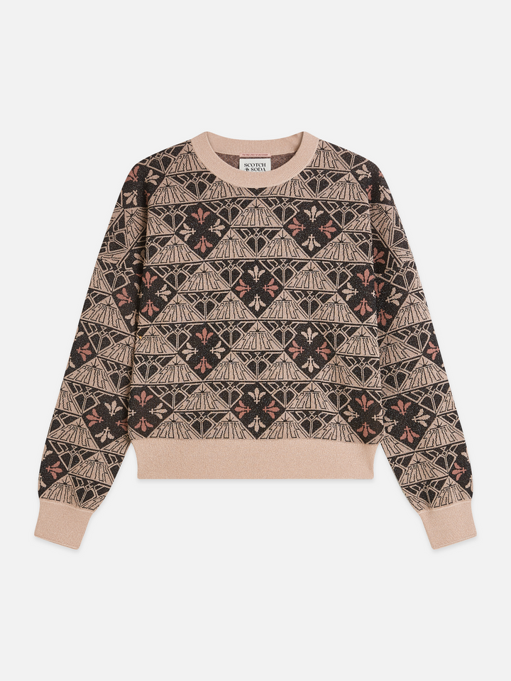Monogram jacquard relaxed-fit pullover