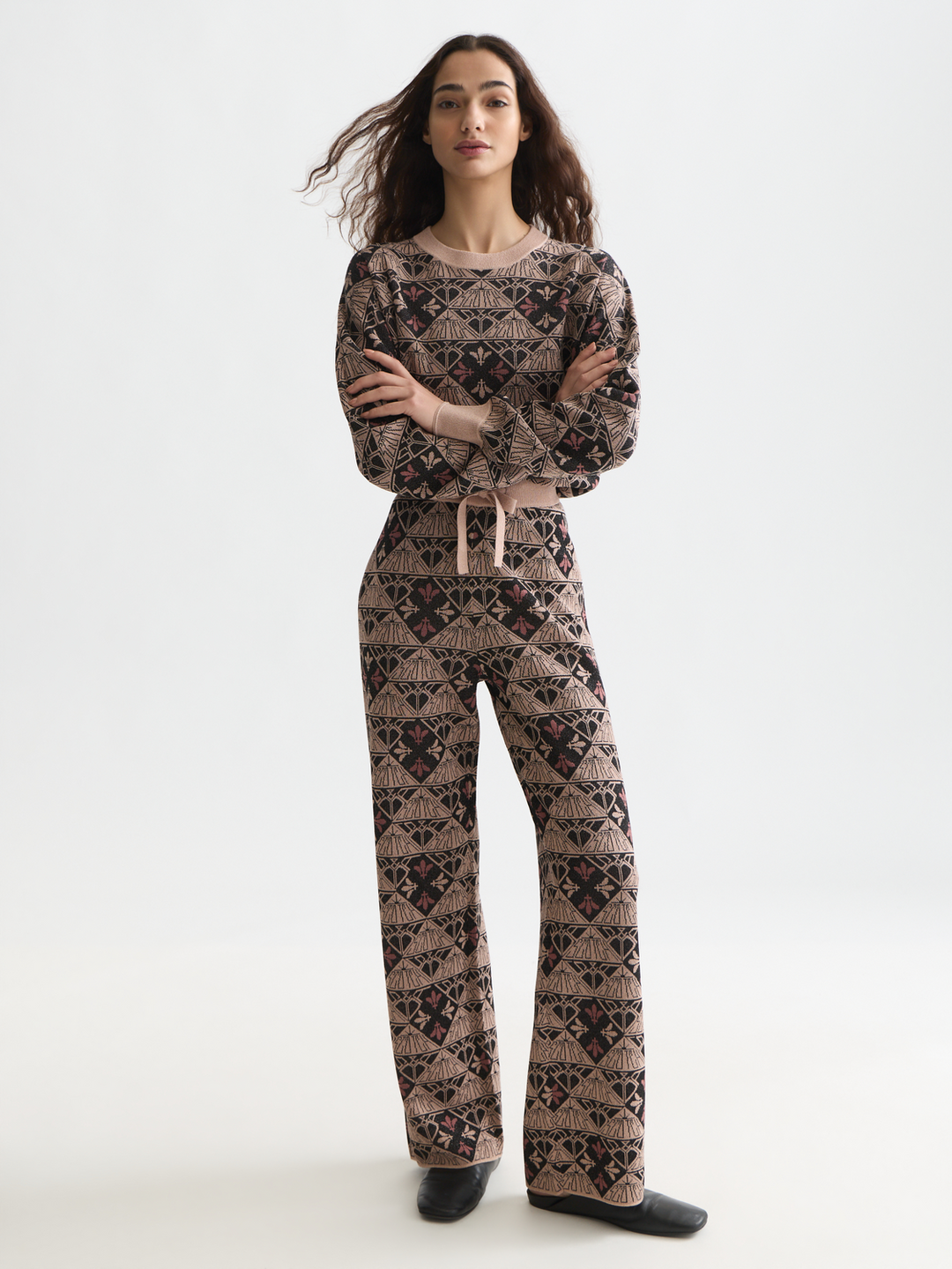 Monogram jacquard relaxed-fit pullover