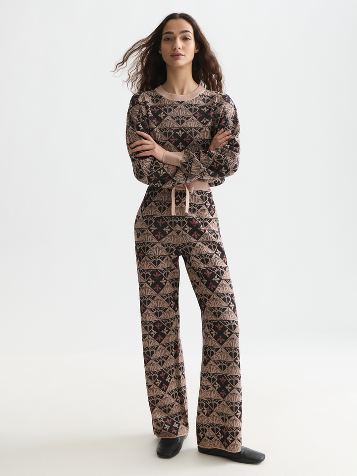 Monogram jacquard relaxed-fit pullover