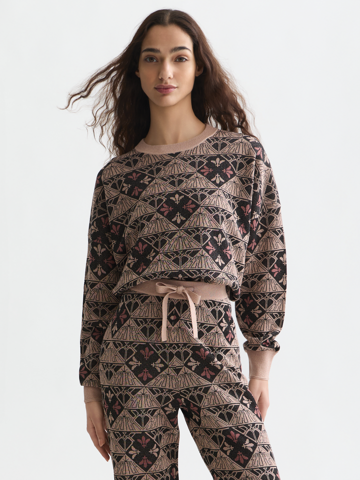 Monogram jacquard relaxed-fit pullover