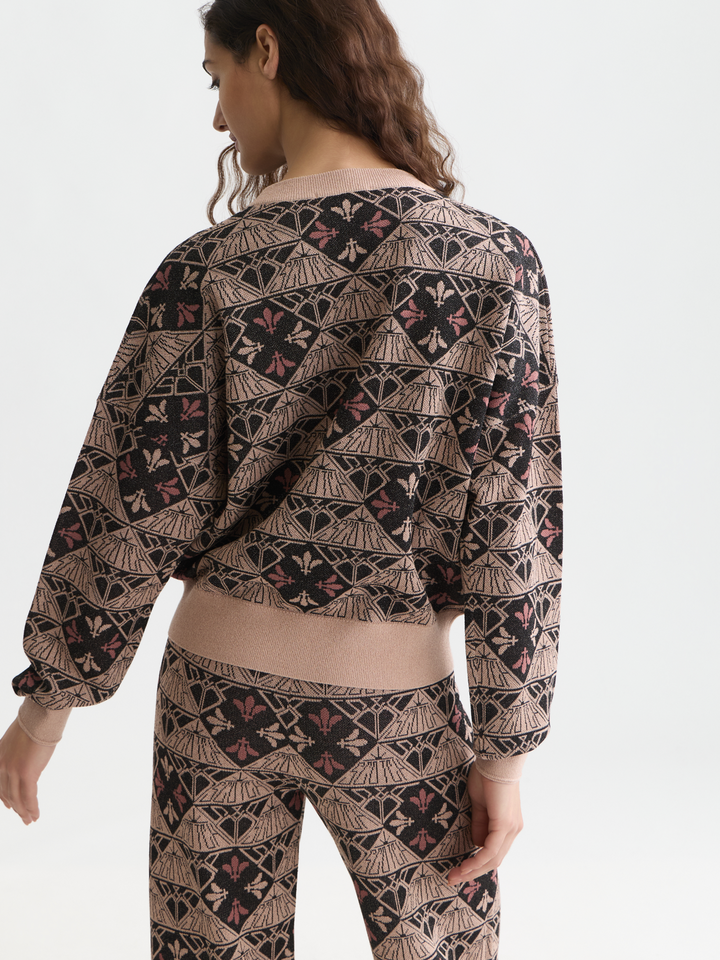 Monogram jacquard relaxed-fit pullover