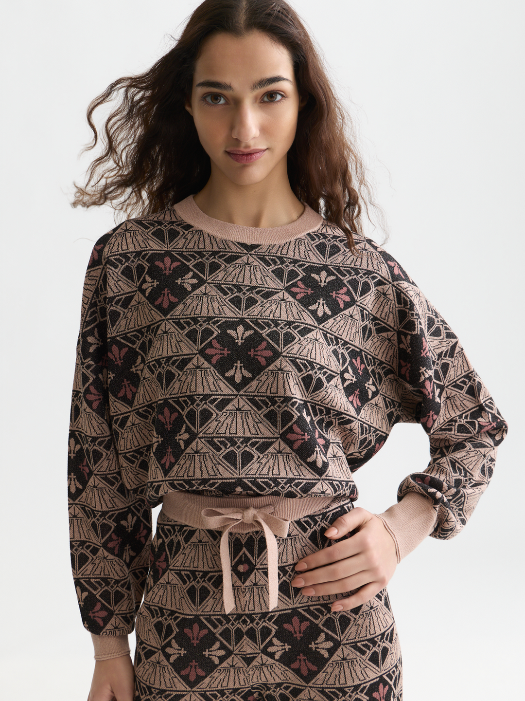 Monogram jacquard relaxed-fit pullover