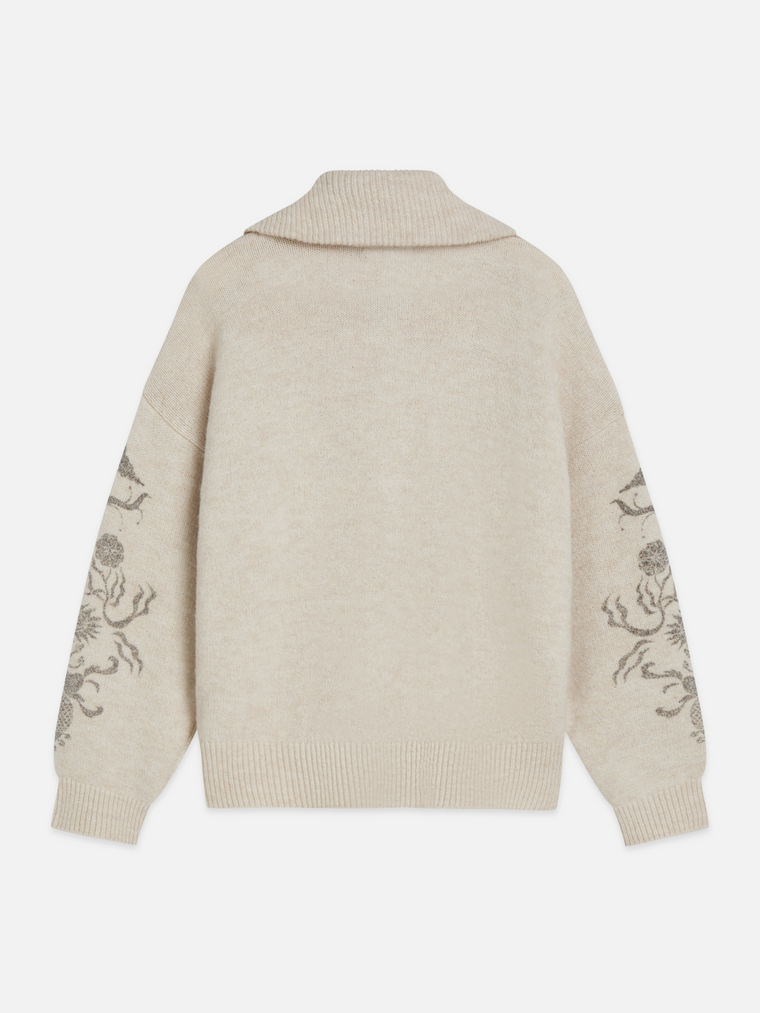 Printed zip-through oversized cardigan