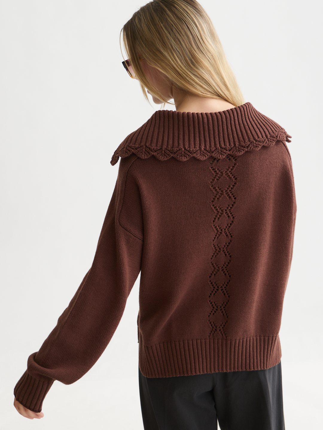 Button detail boxy-fit pullover