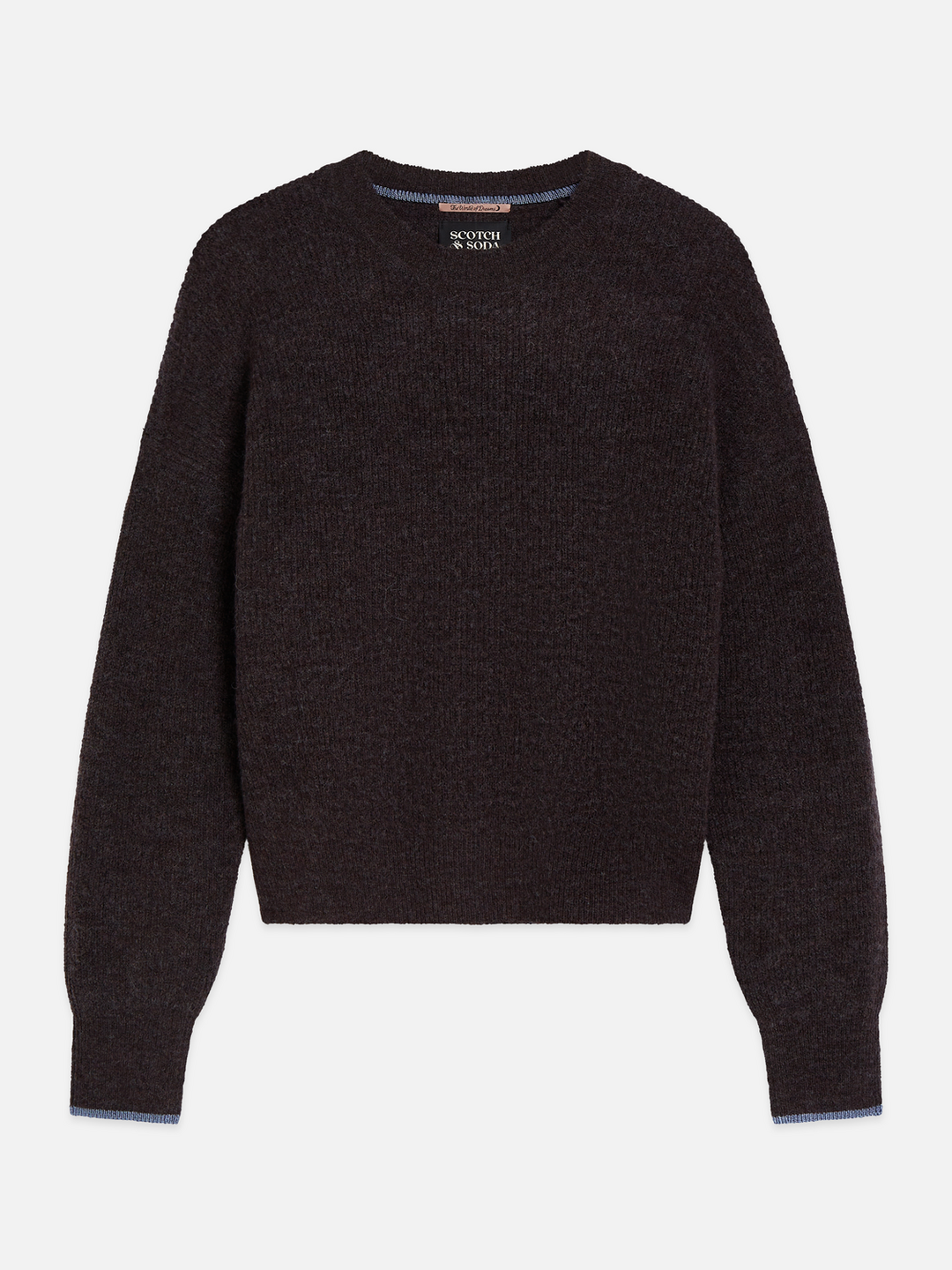 Fuzzy crew-neck pullover