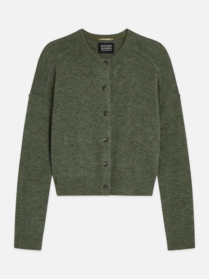 Fuzzy relaxed-fit cardigan
