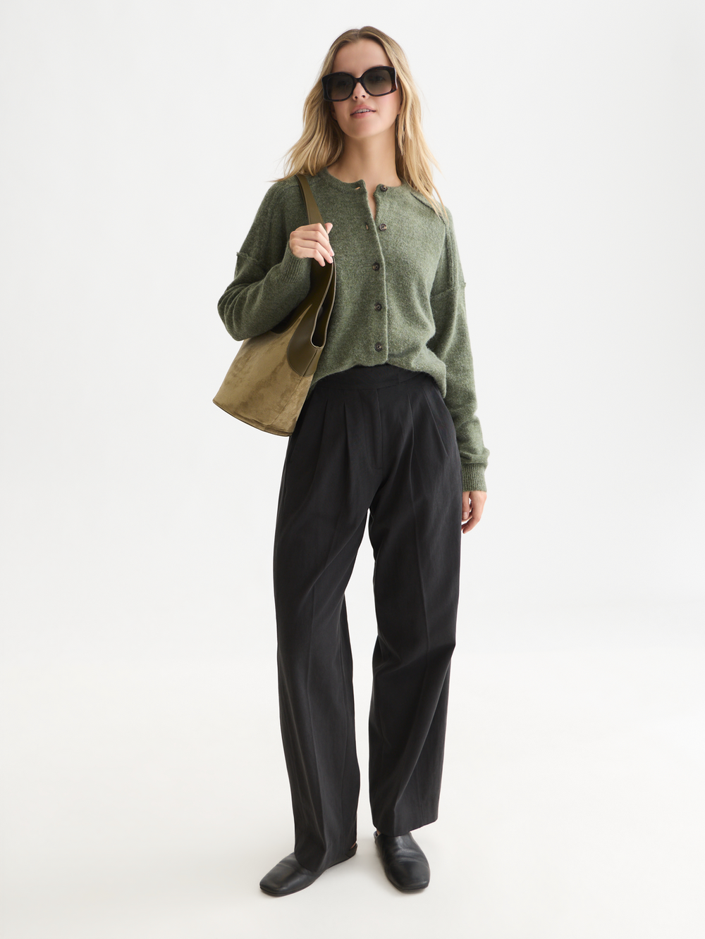 Fuzzy relaxed-fit cardigan