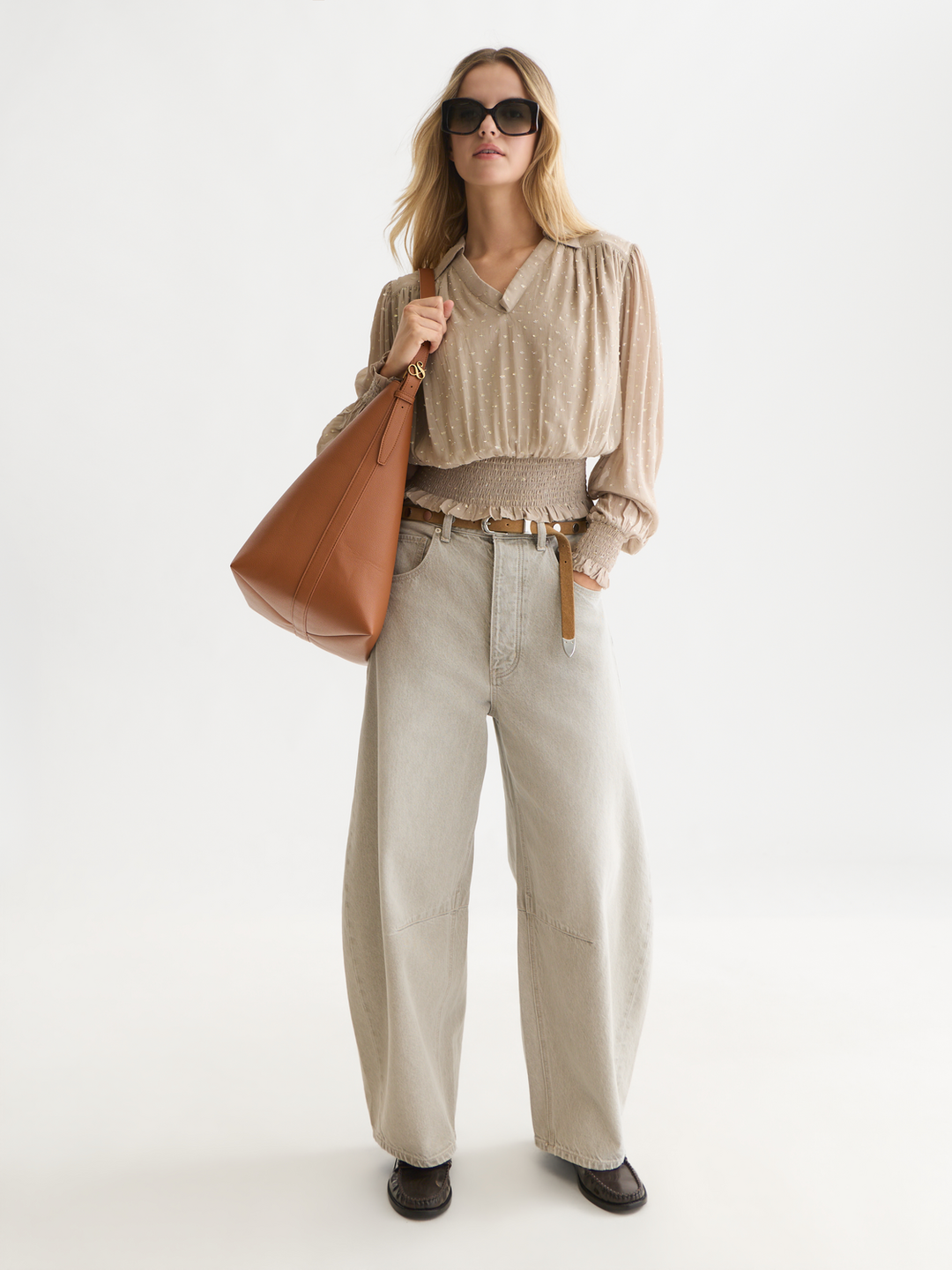 Fil coupe smocked top