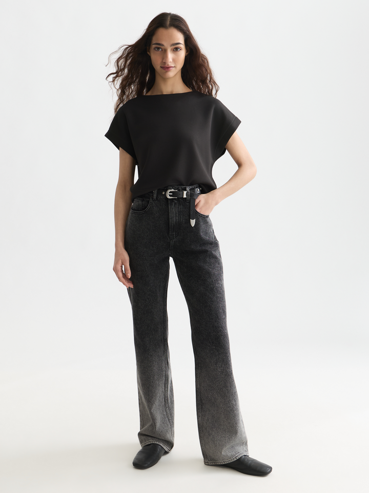Modal slash neck sweatshirt
