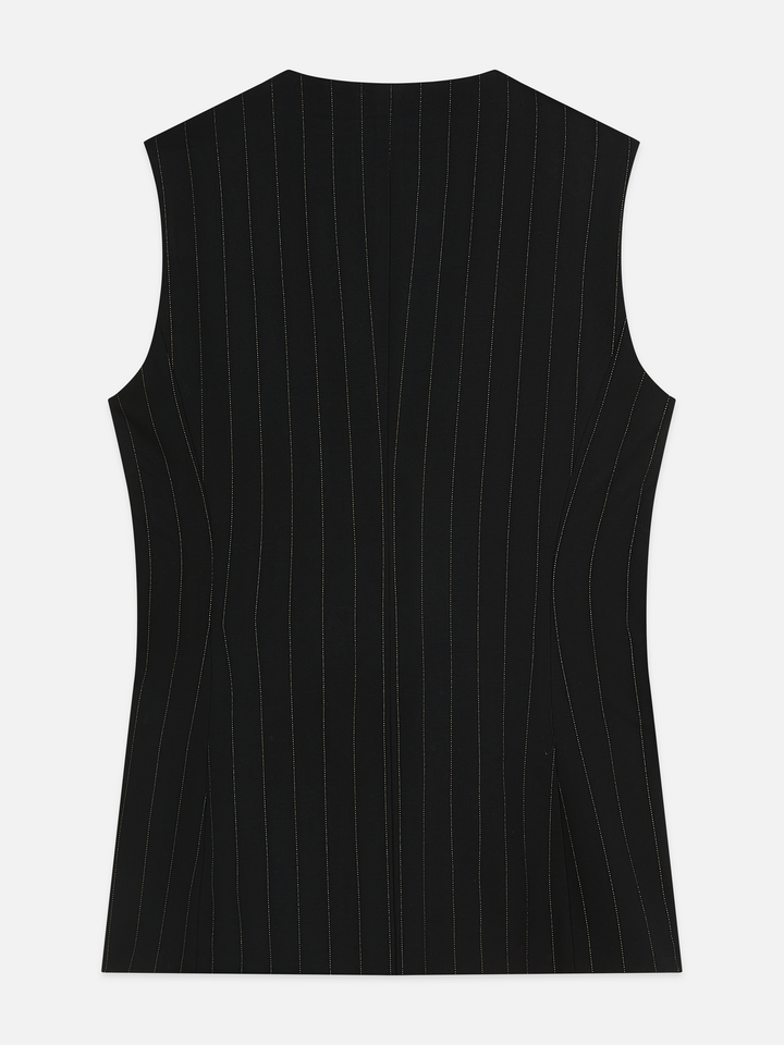 Lurex pinstripe tailored gilet