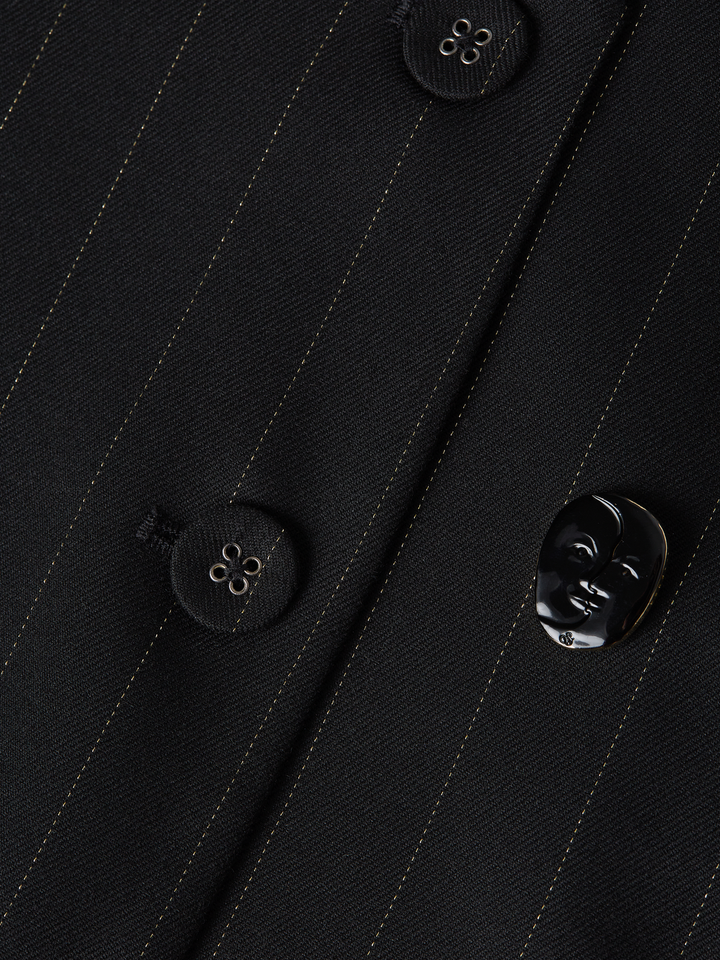 Lurex pinstripe tailored gilet