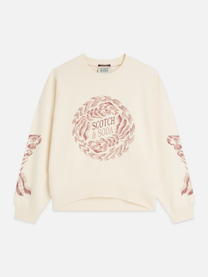 Front artwork oversized-fit sweatshirt
