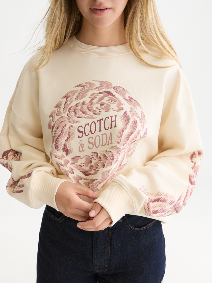 Front artwork oversized-fit sweatshirt