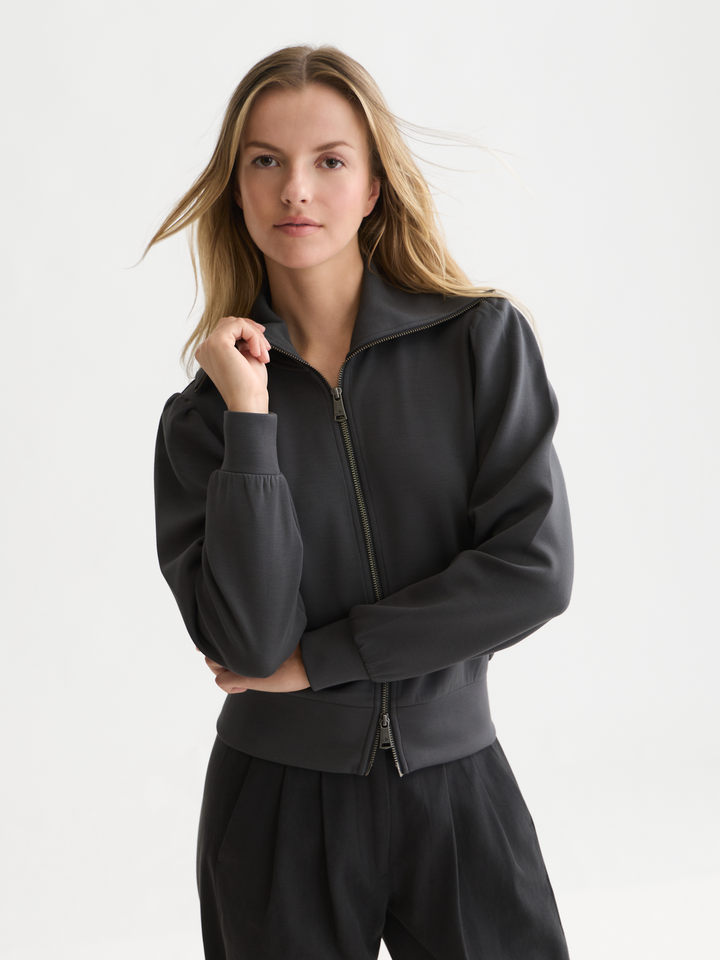Zipped modal cardigan