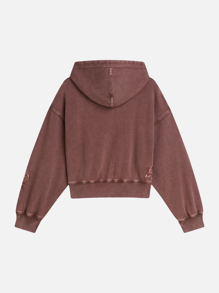 Washed embroidered relaxed-fit hoodie