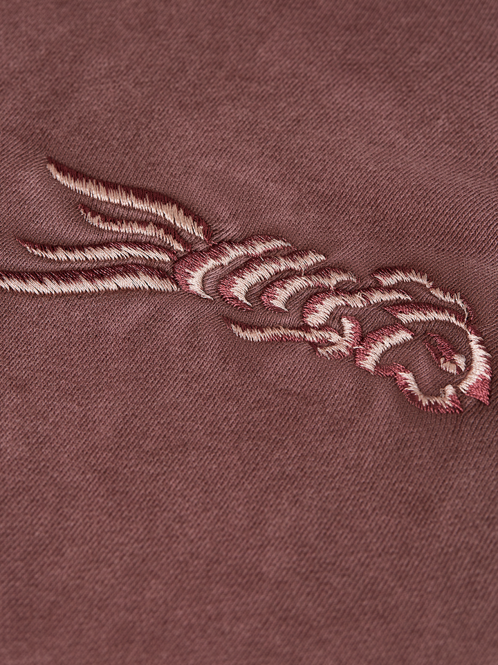 Washed embroidered relaxed-fit hoodie