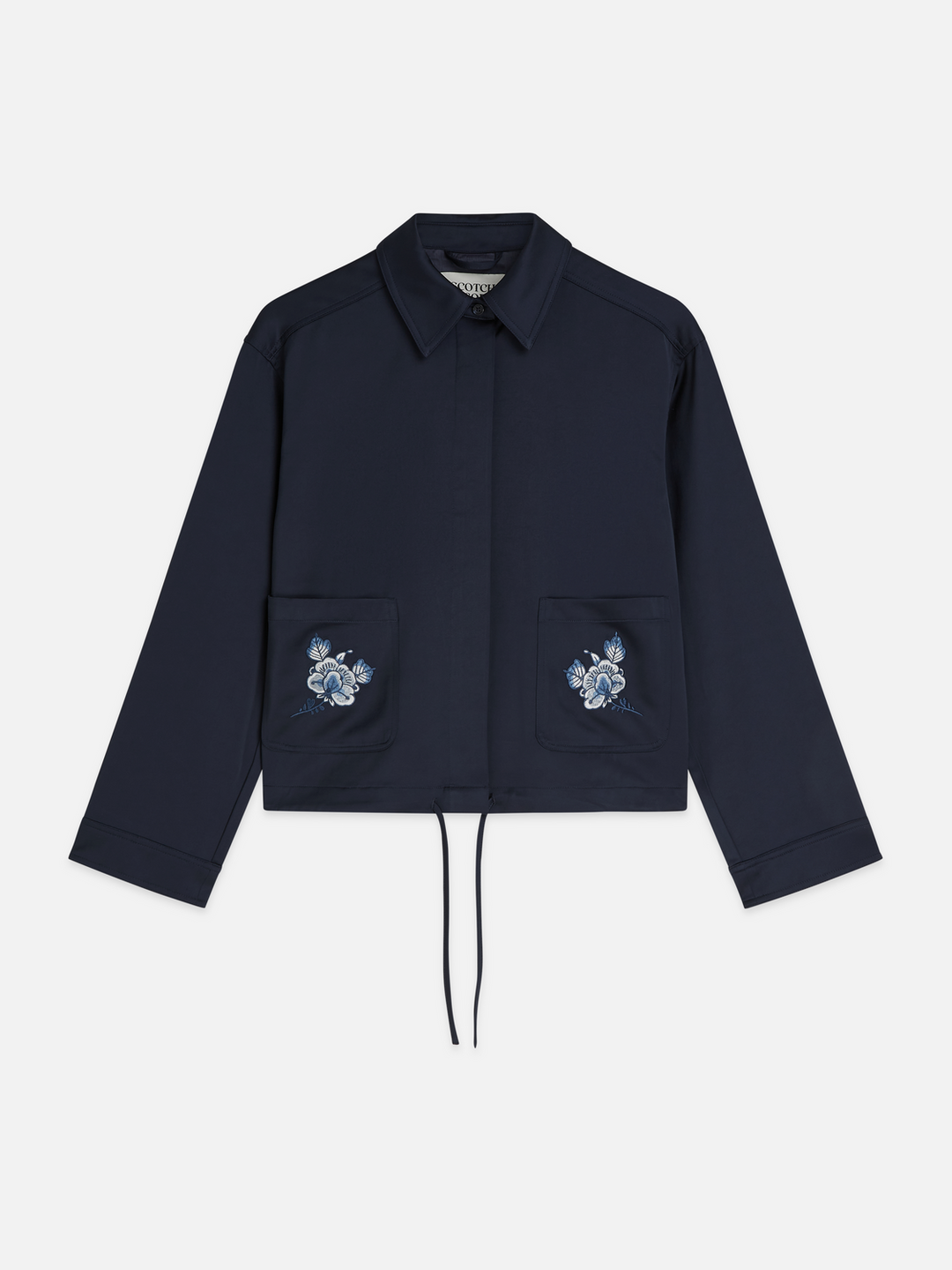 Embroidered satin jacket