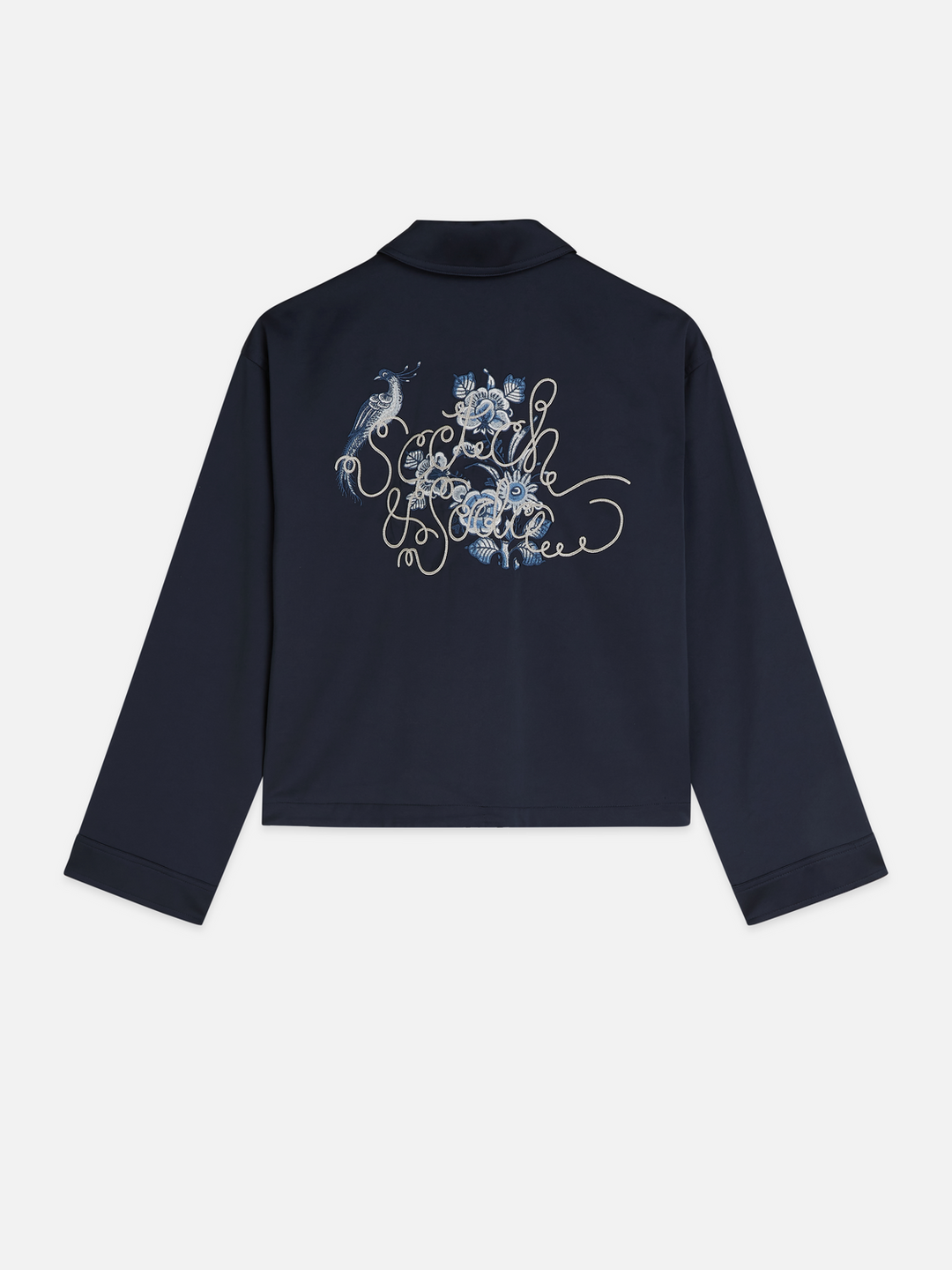 Embroidered satin jacket