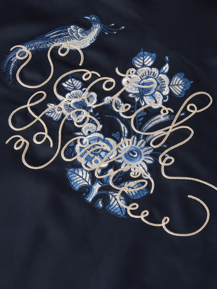Embroidered satin jacket