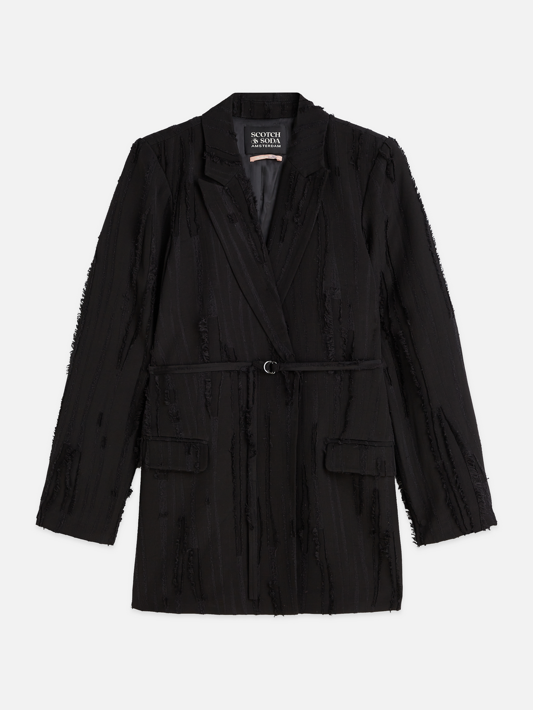 Belted double breasted blazer