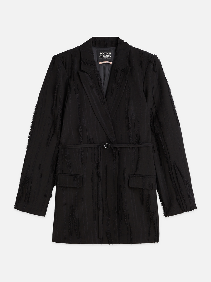 Belted double breasted blazer