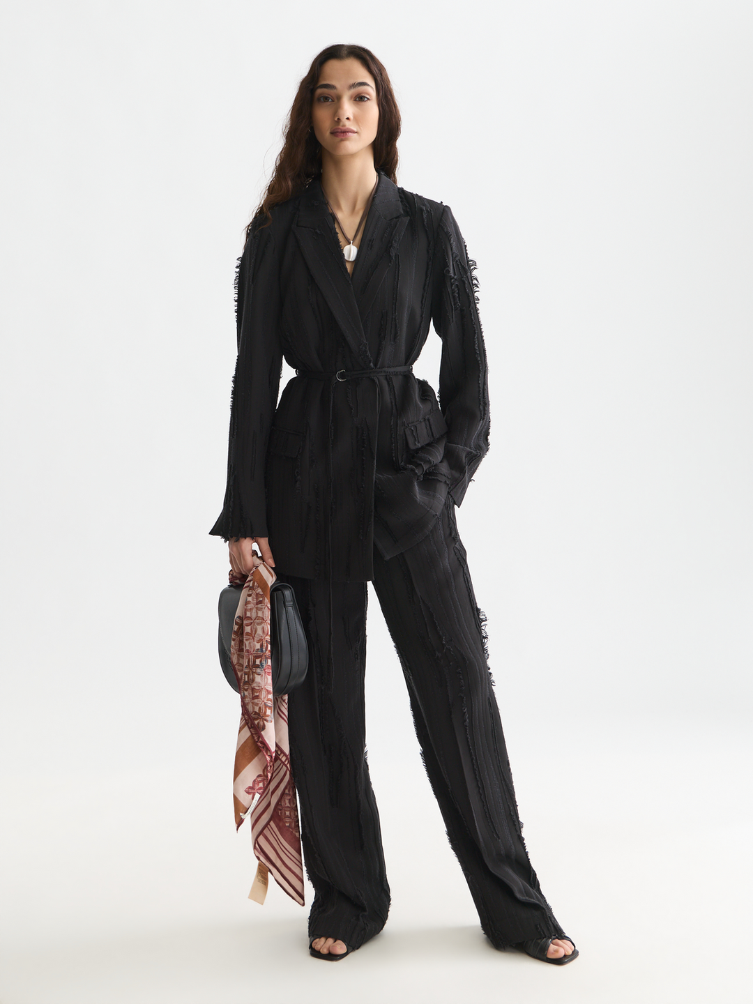 Belted double breasted blazer