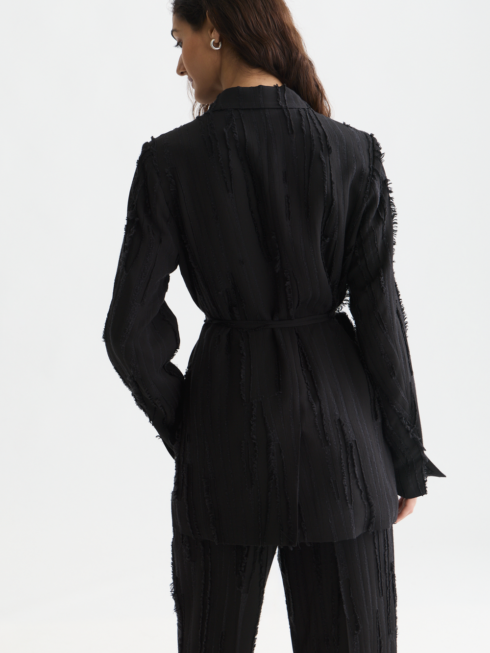 Belted double breasted blazer