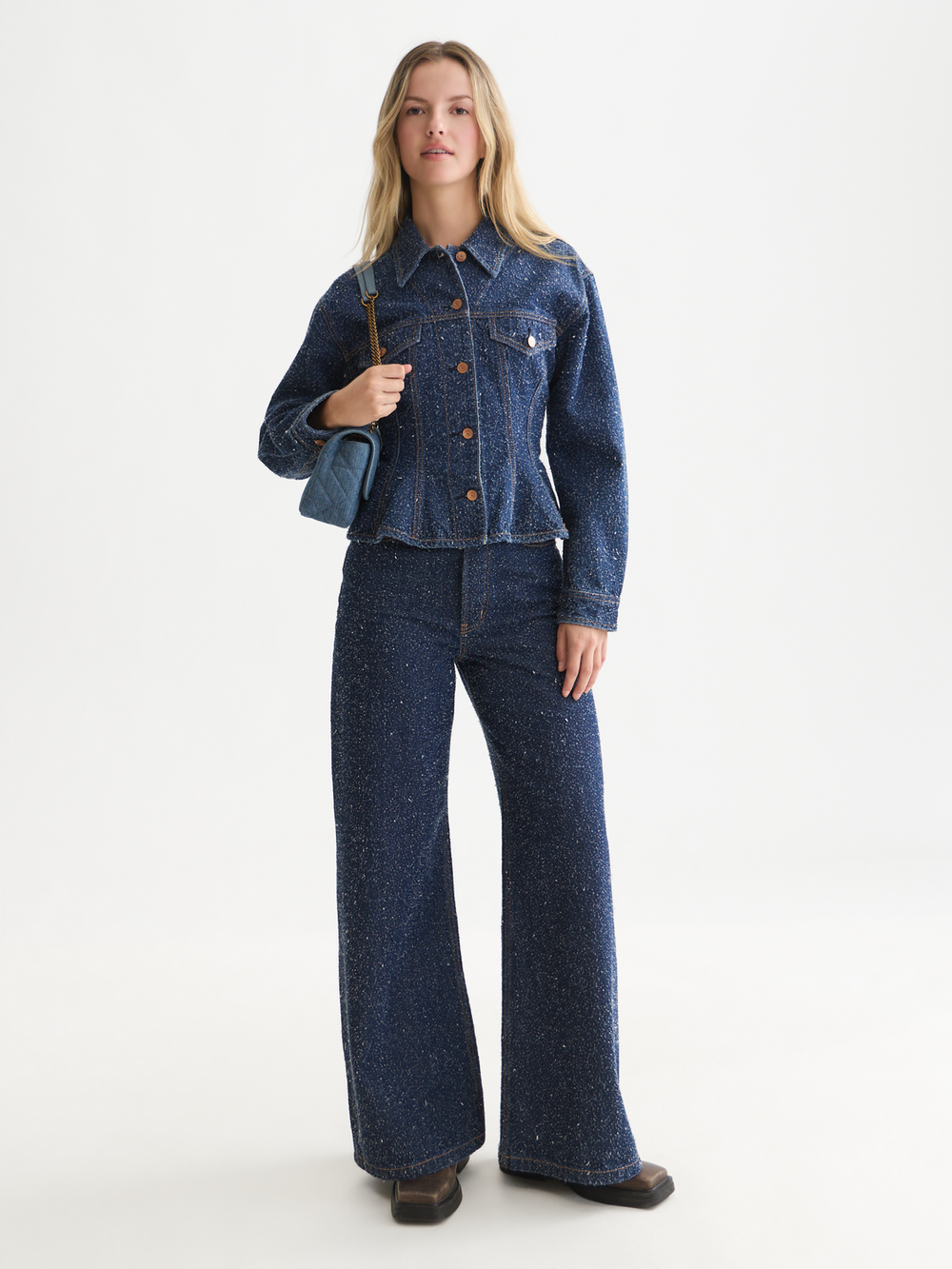 Waisted denim jacket — Deep Weave