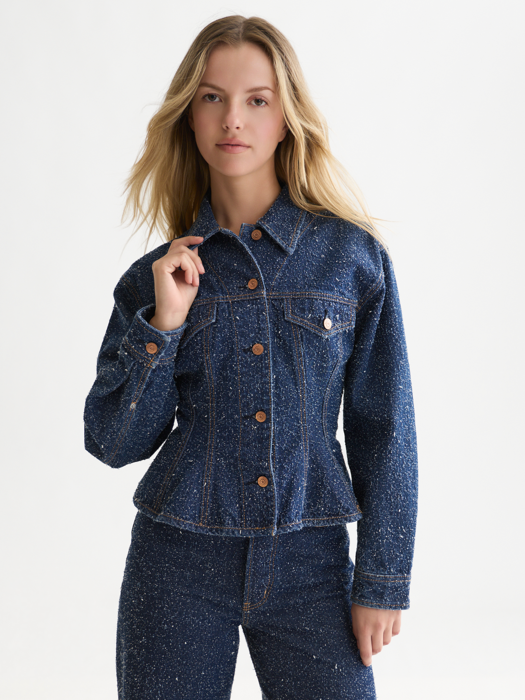 Waisted denim jacket — Deep Weave