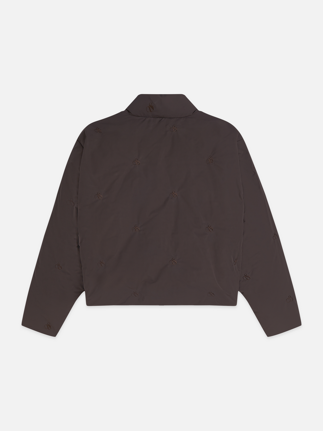 Embroidered short puffer