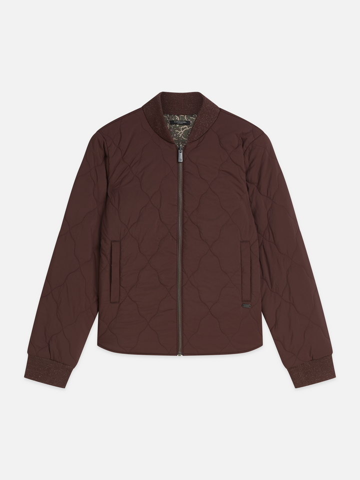 Reversible quilted bomber