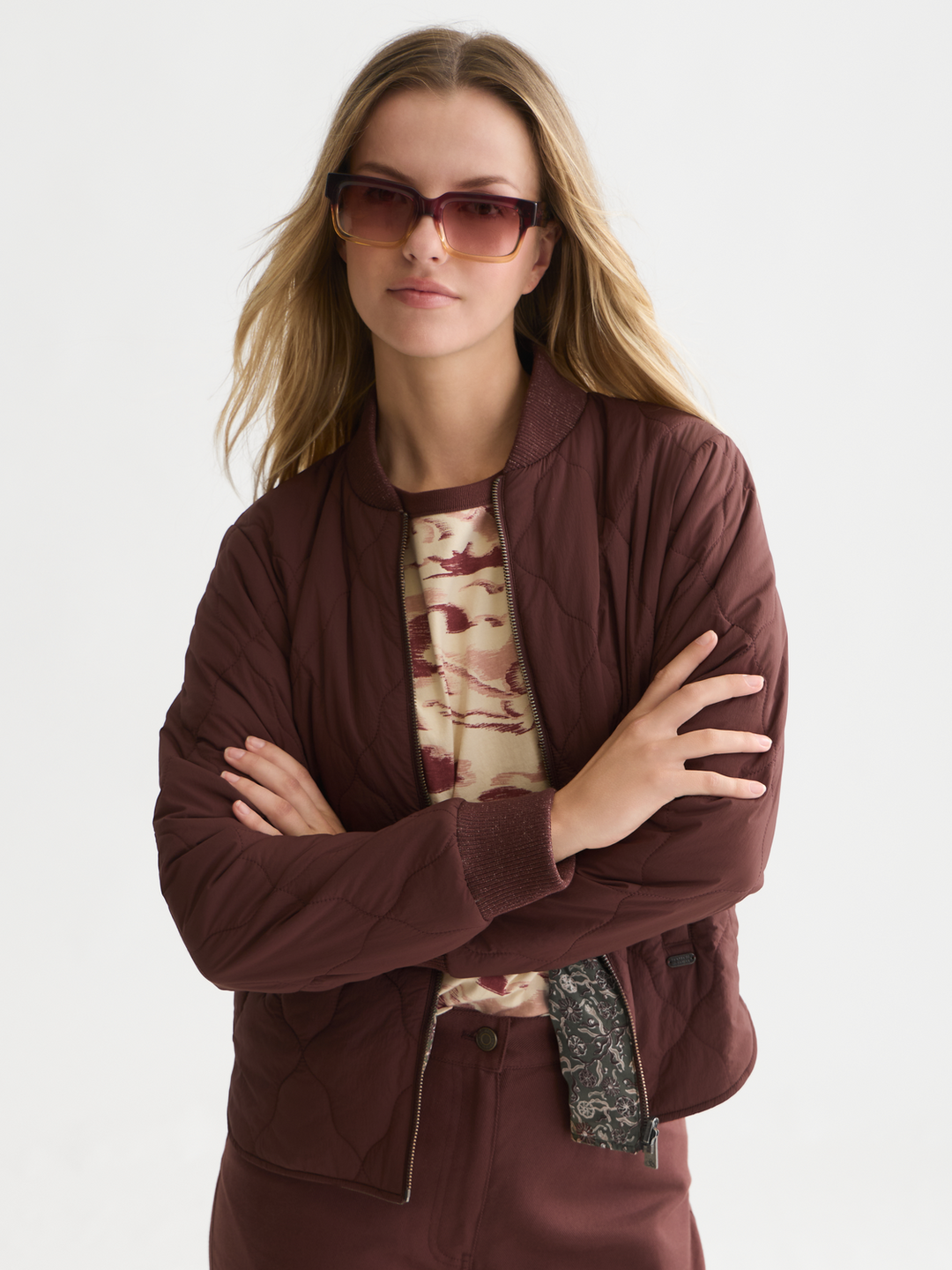 Reversible quilted bomber