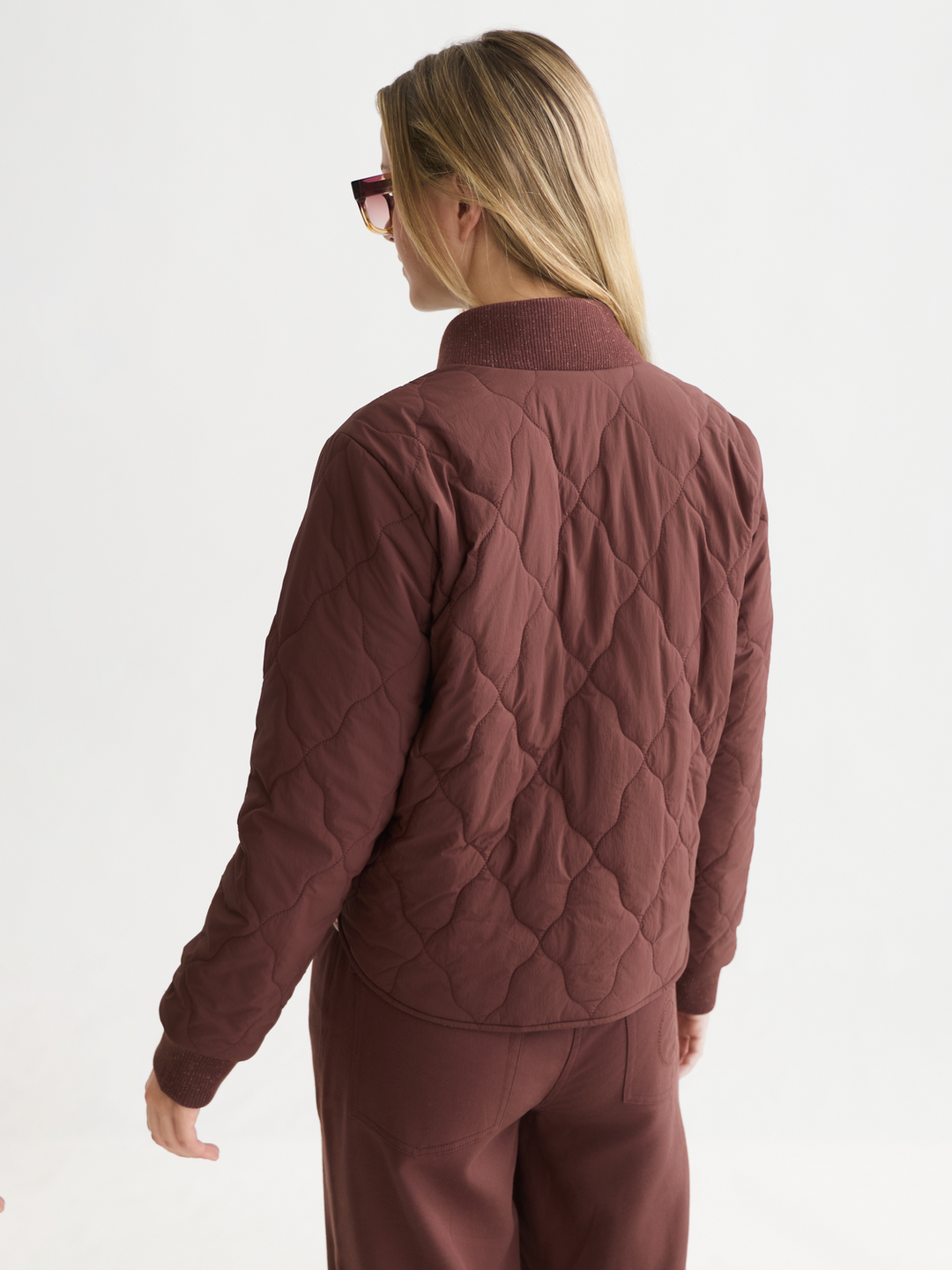 Reversible quilted bomber