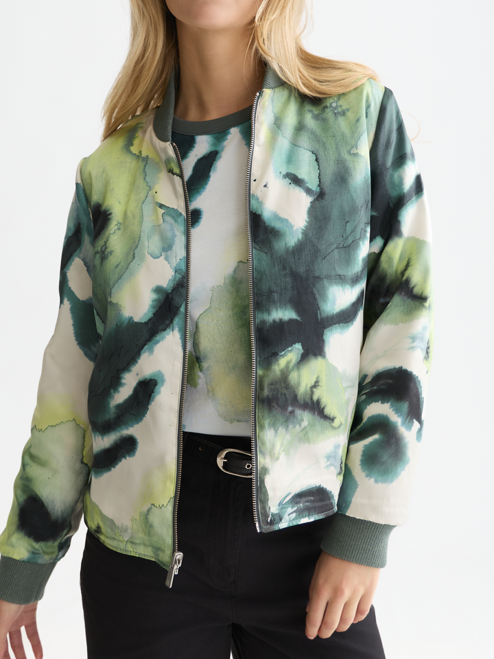 Reversible quilted bomber