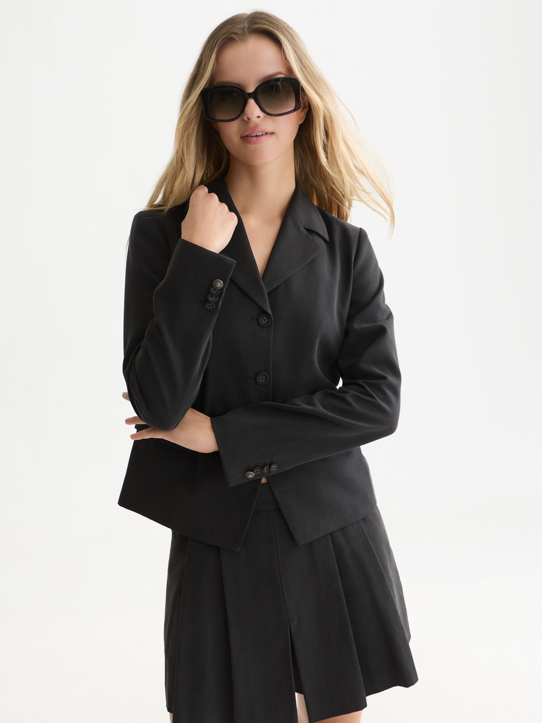 Gabardine fitted blazer