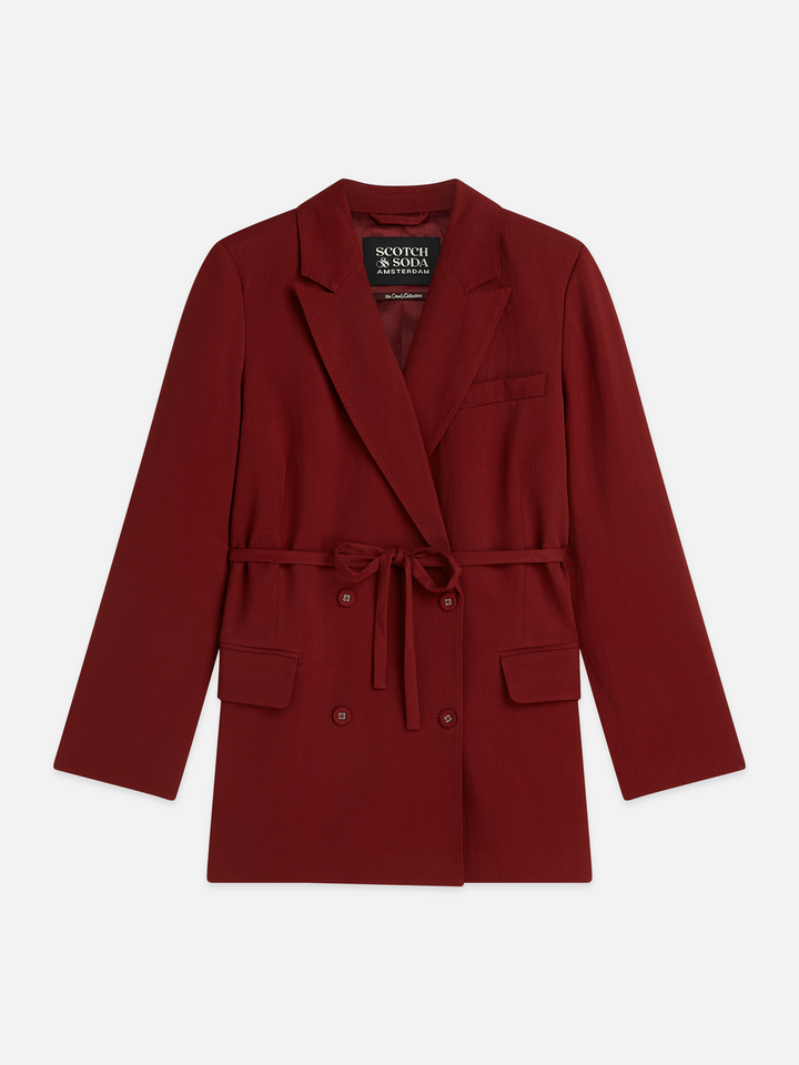 Lyocell blend double breasted blazer