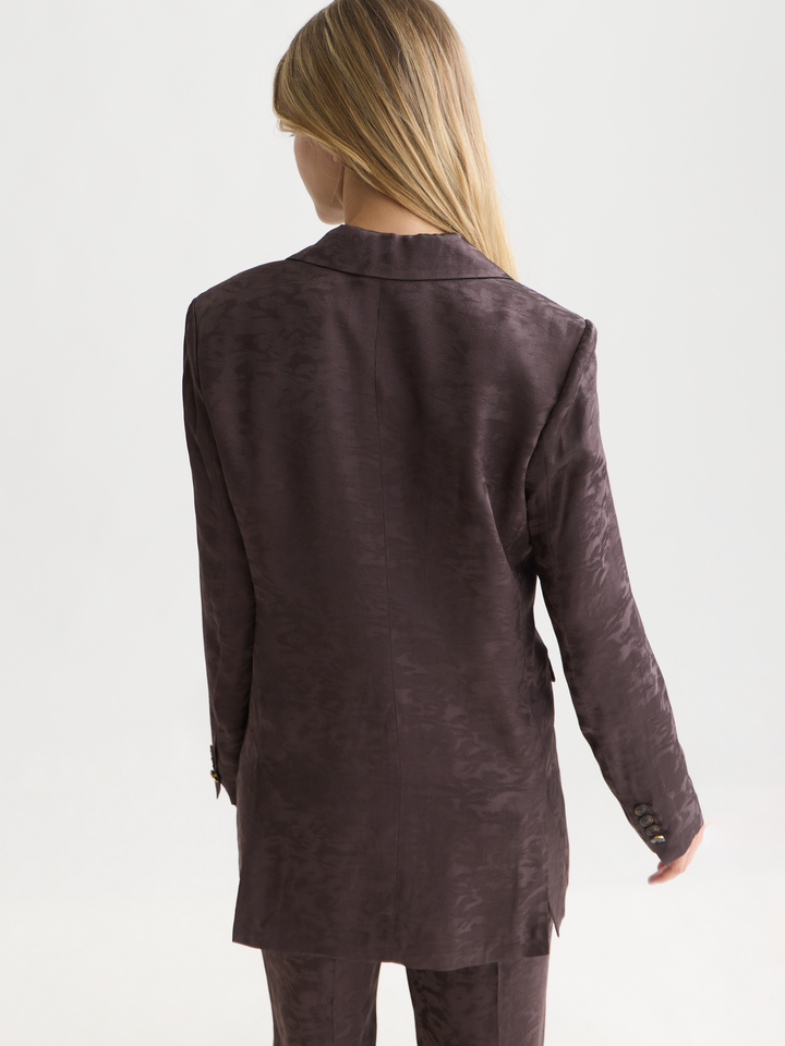 Jacquard relaxed single breasted blazer