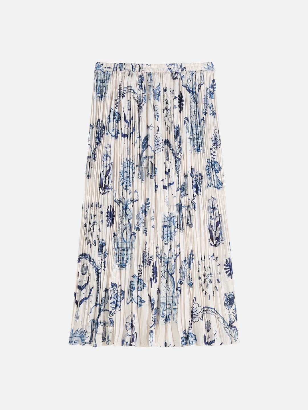 Printed micro pleat ankle length skirt
