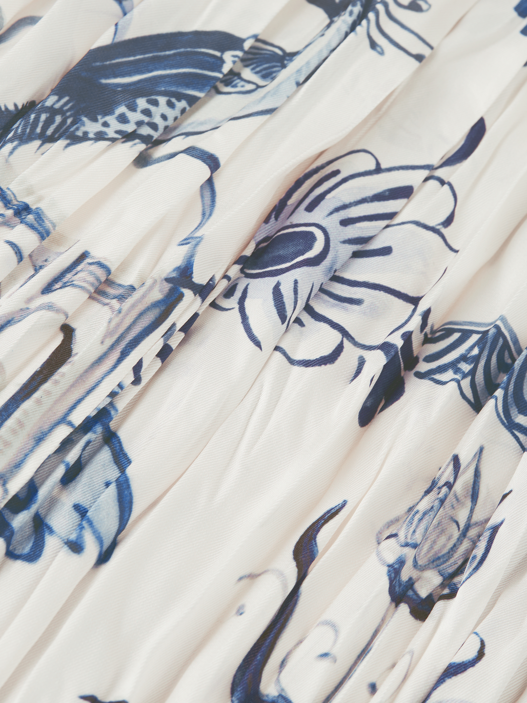 Printed micro pleat ankle length skirt