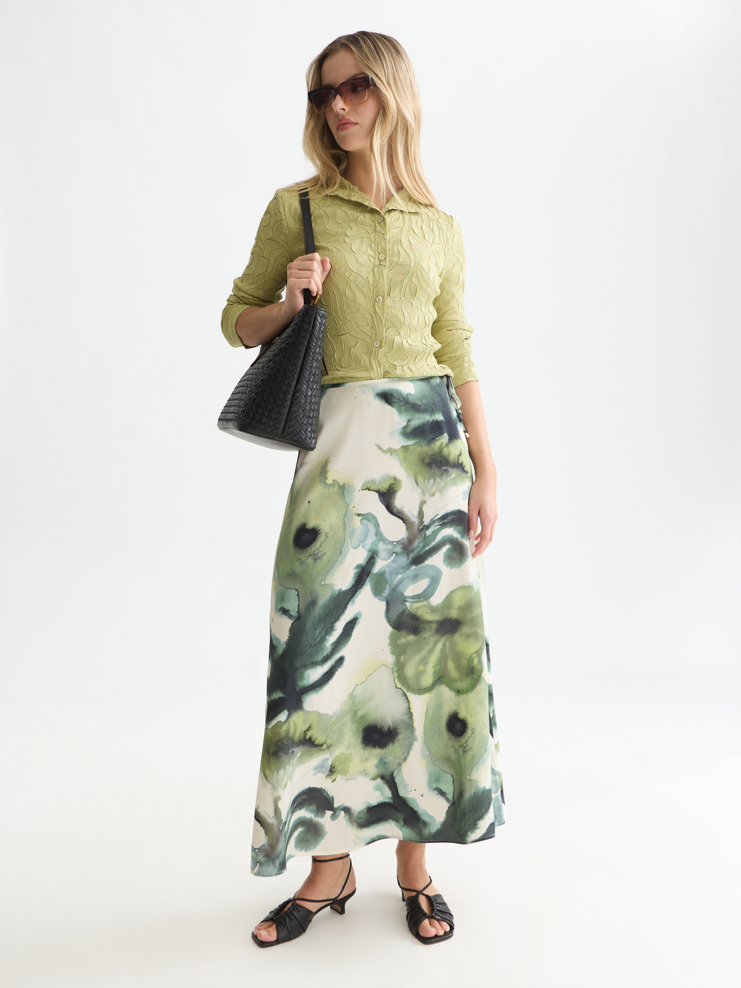 Printed ankle length skirt