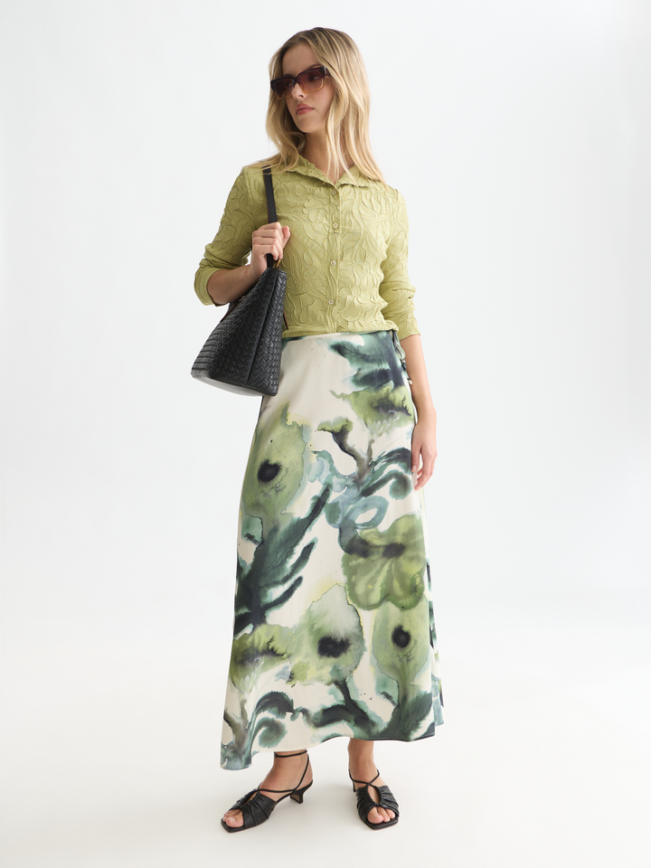 Printed ankle length skirt