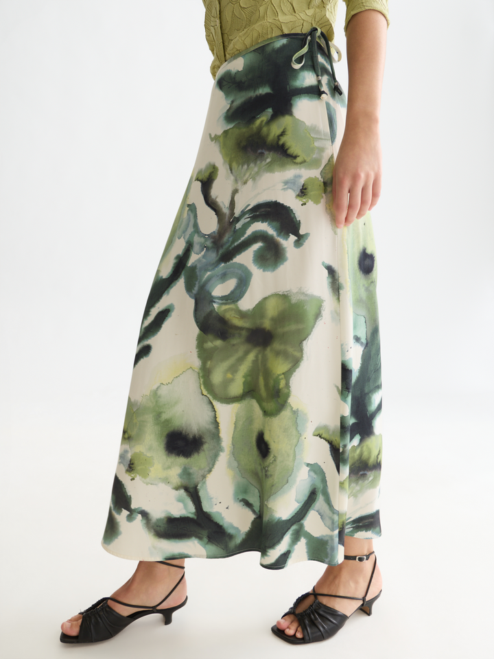 Printed ankle length skirt