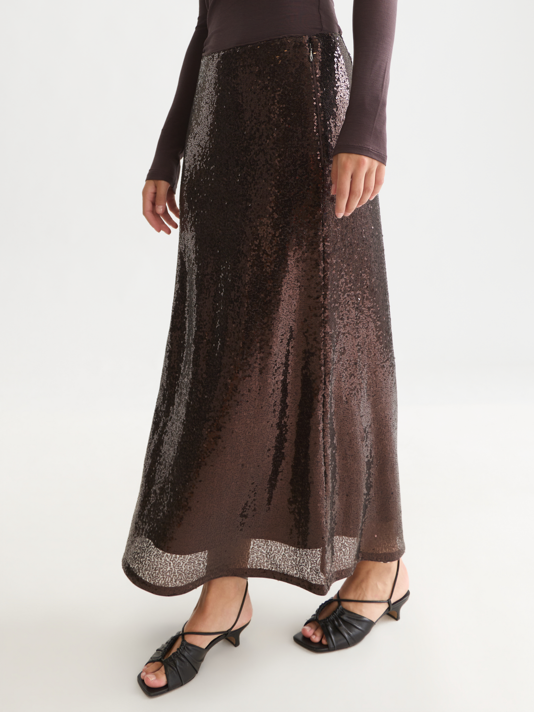 Sequins ankle length skirt